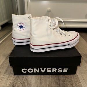 White High Top Converse - Platform